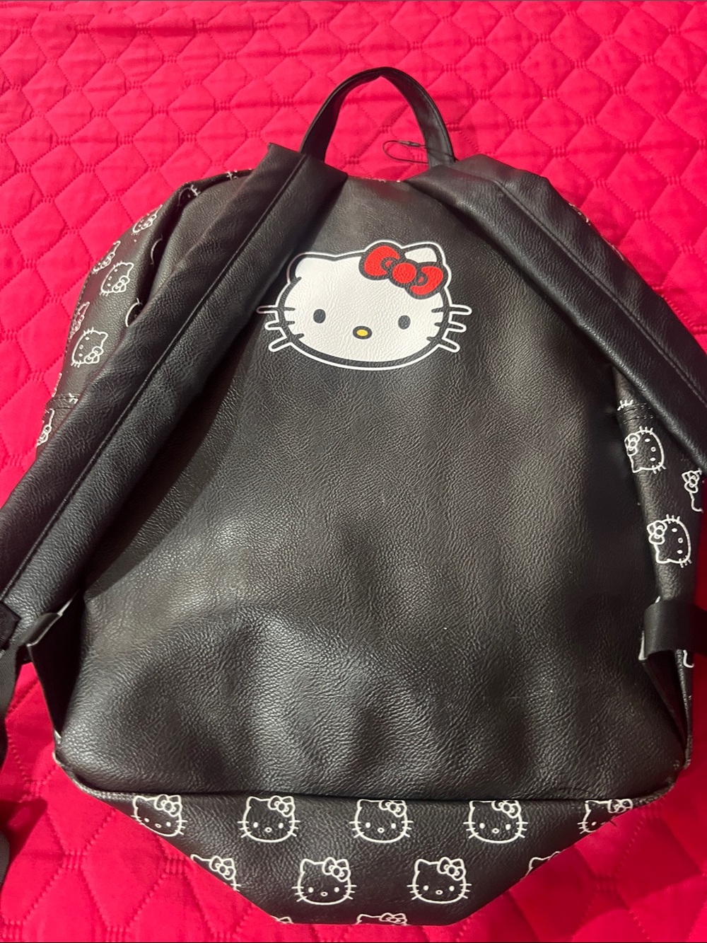 Hello Kitty Black Backpack with Red Bow Accent - Picture 6 of 12